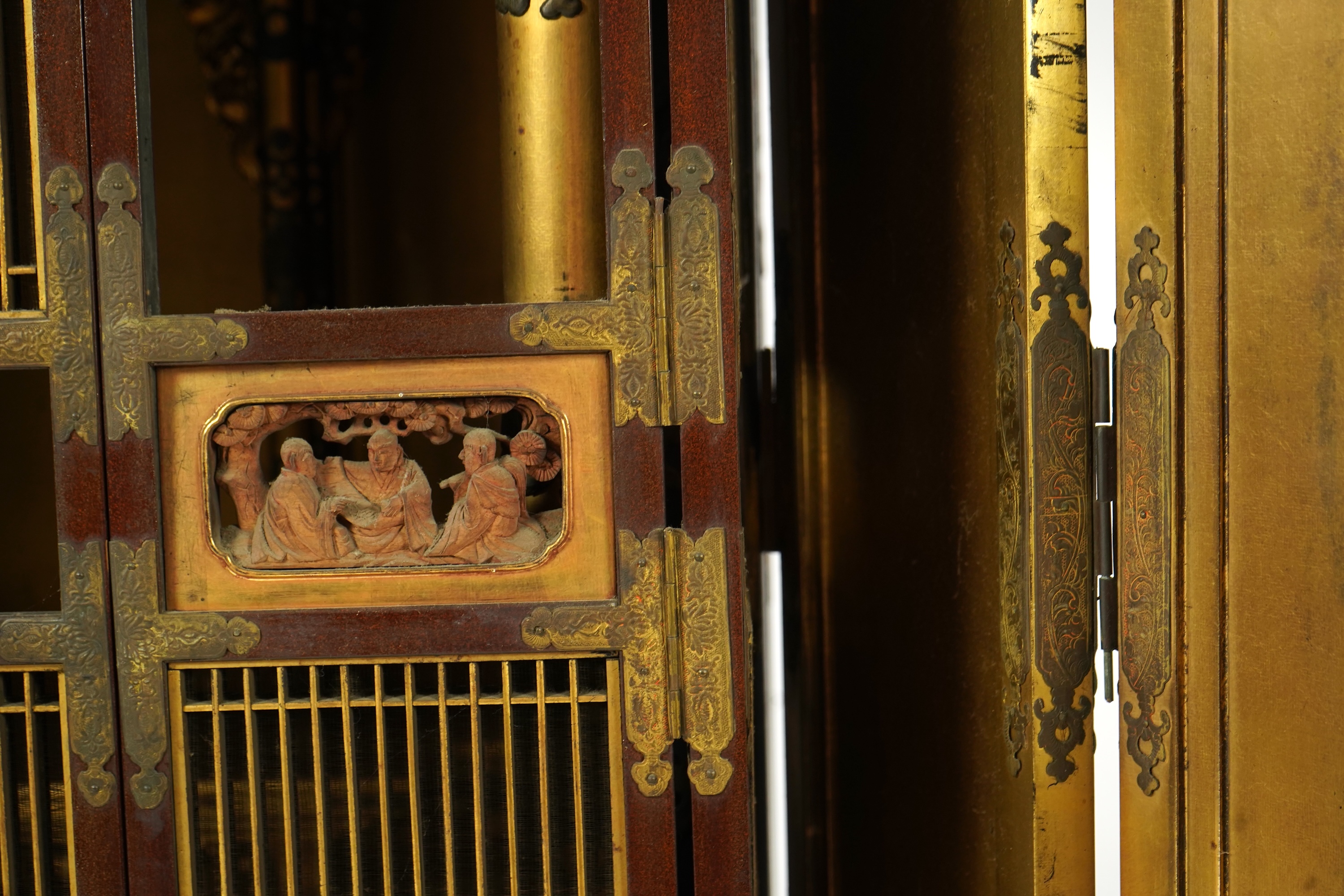 A Japanese lacquer Butsudan shrine cabinet, Meiji-Taisho period